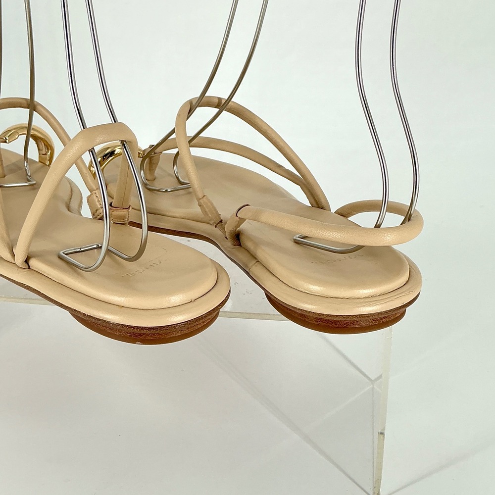 Vince Size 8.5 Beige Leather Strappy Toe Ring Flat Sandals Gold NEW Lucila $275 - Picture 9 of 12